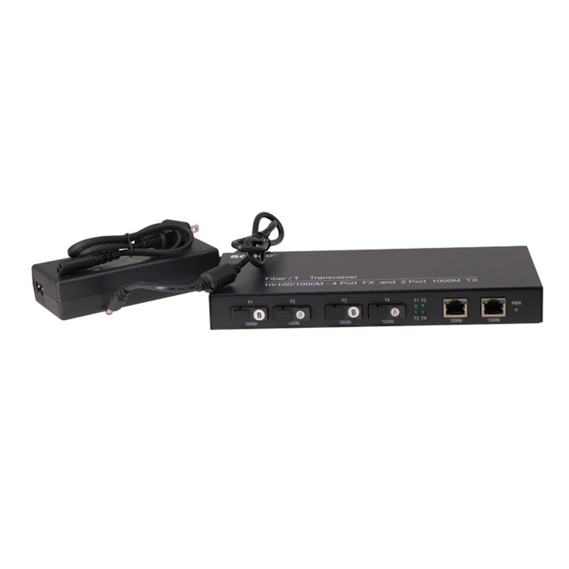 匯聚型百兆/千兆4光2電交換機
