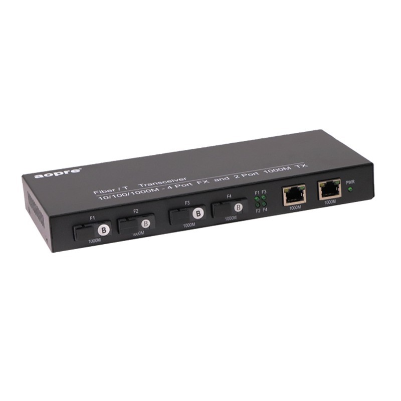 匯聚型百兆/千兆4光2電交換機